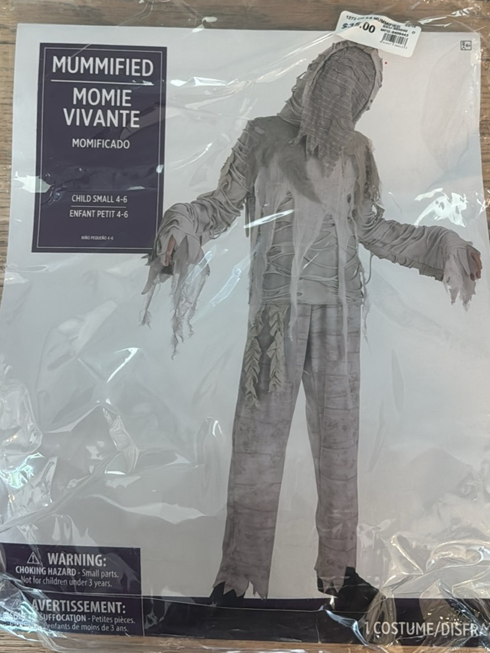 Amscan Mummified Kids Costume in Gray